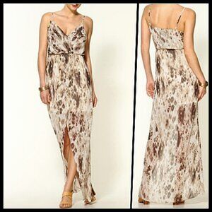 Rory Beca Sexy Leopard Maxi Party Dress Gown Brown